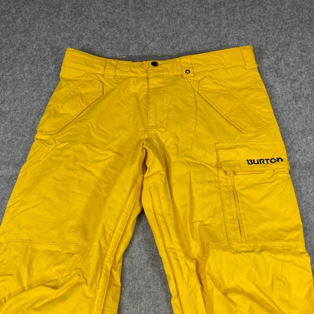 Burton Dryride Mens Yellow Snowboard Pants Cargo Pockets Large